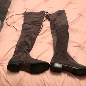 Womens Grey Over the Knee Boots size 7